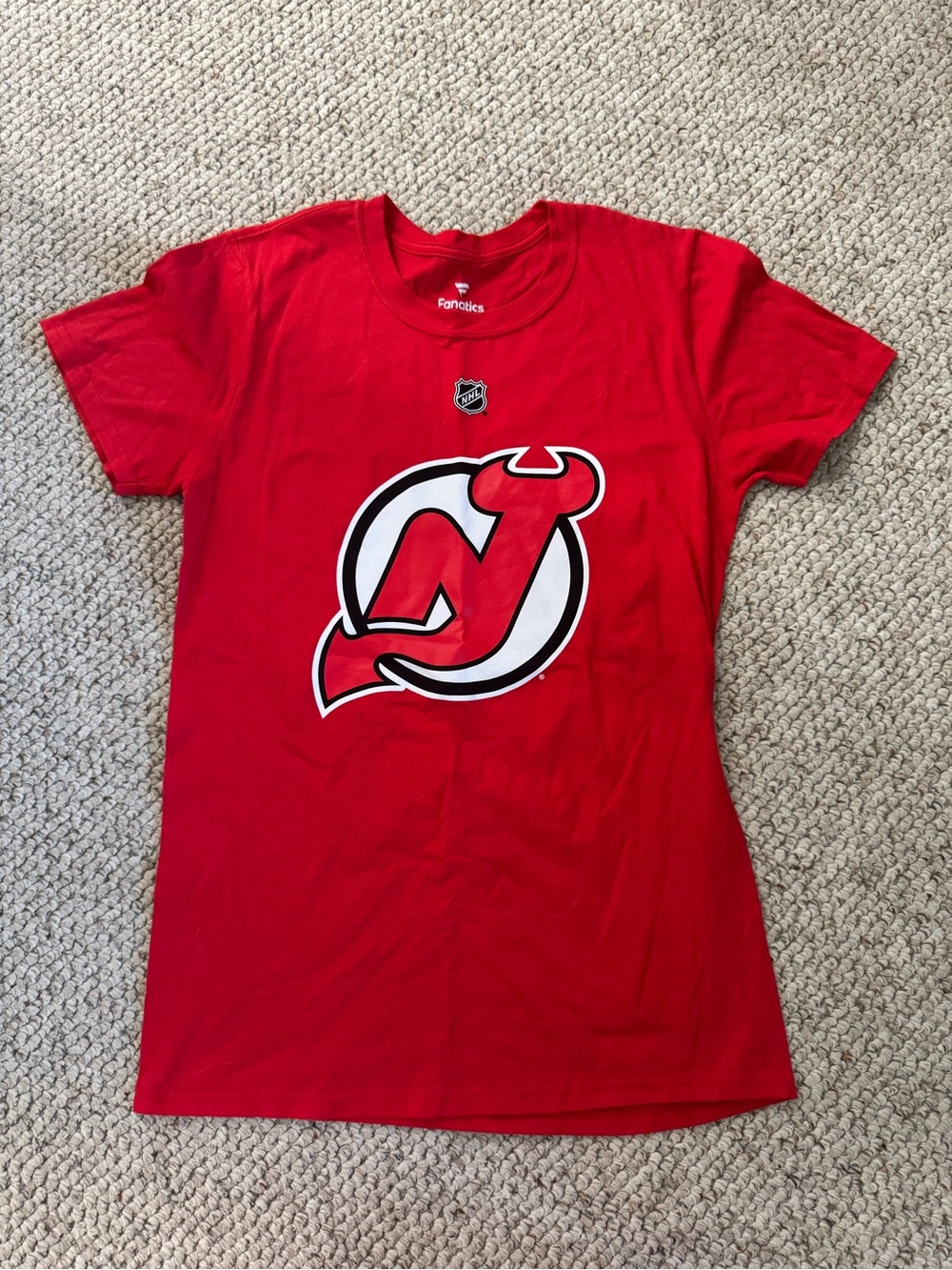Fanatics Red Crewneck Tee with White Logo